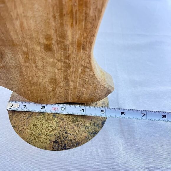 Vintage 5” Natural Mango Wood Angel w/Gold Star and Wings Figurine Christmas - Picture 10 of 12